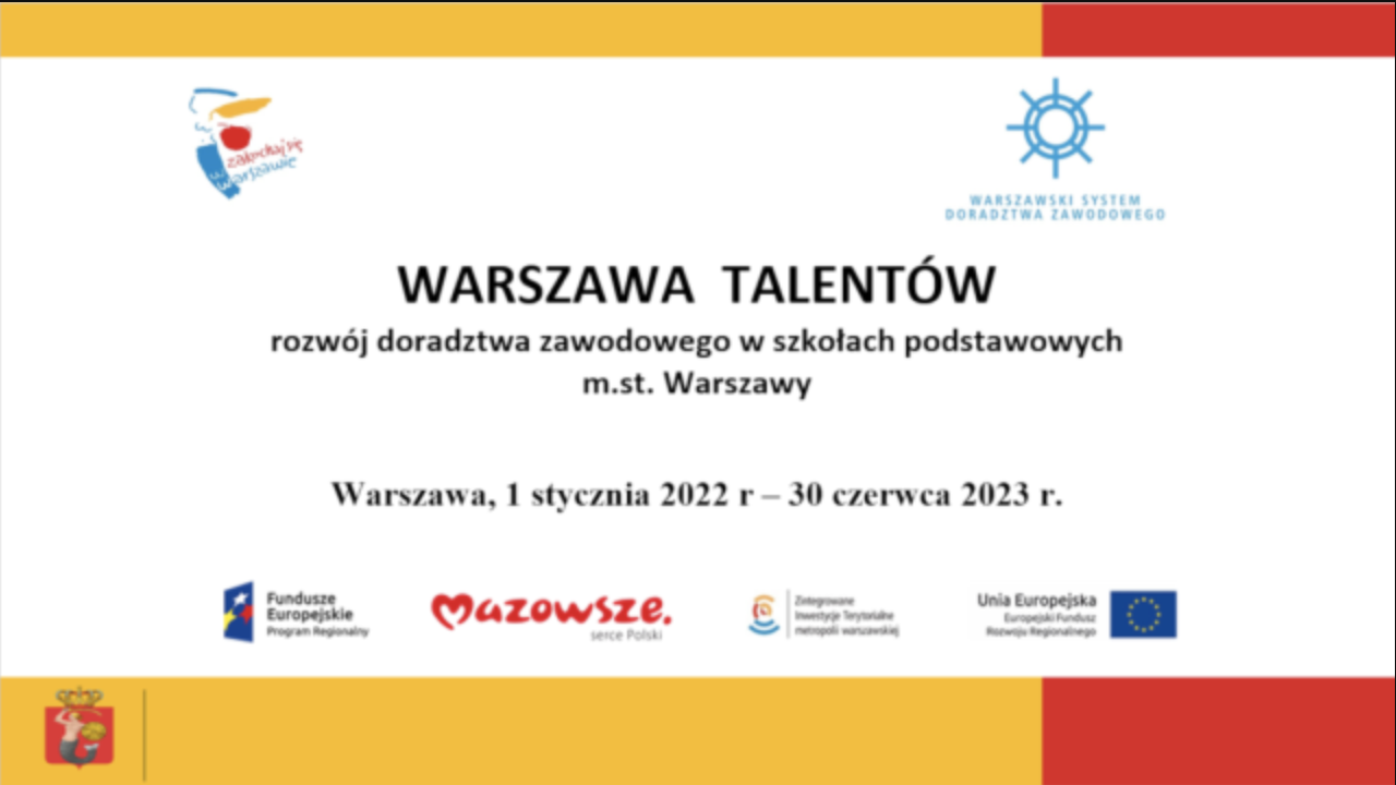 Informacja o realizacji projektu Warszawa Talentów
